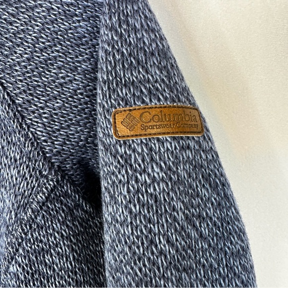 Columbia Knit Sweater Long Sleeve Hoodie Thick Winter Drawstring Full Zip Medium - Picture 4 of 11